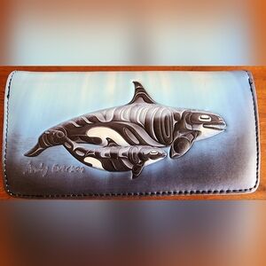 NWT Andy Everson Tribal ORCA Killer Whale Wallet